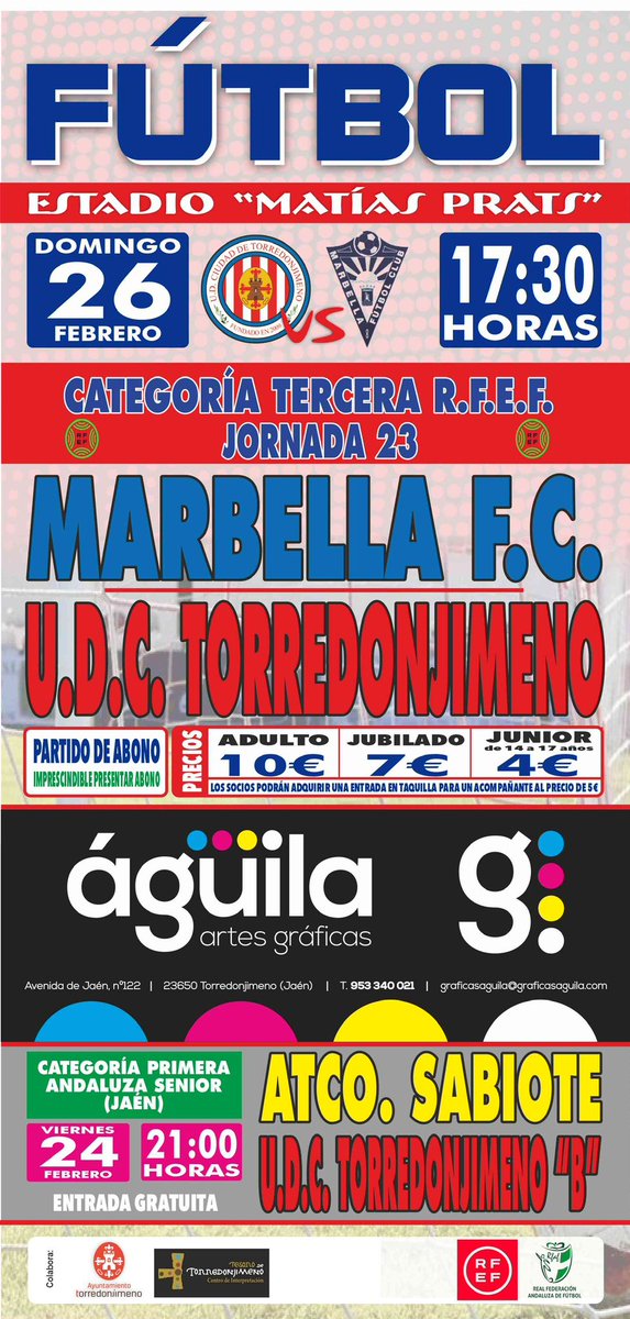 UDCTOFICIAL's tweet photo. Recordamos a los aficionados en general, que el partido que se va a disputar mañana Domingo a partir de las 17:30h ante el @marbella_fc, se puede presenciar en directo por 🖥️ a través del siguiente enlace…
⬇️⬇️⬇️⬇️⬇️⬇️
https://t.co/jP08l4rvJE
PVP: 6,95€
#udct22/23
🟥⬜️🟥⬜️ https://t.co/A4h6s1JtLG