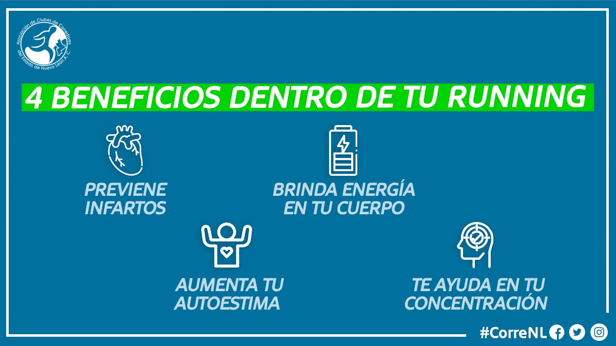 Existen grandes beneficios🏃🏽‍♂️ que te puedes estar perdiendo si no practicas una rutina de running👀🙋 ¡Aquí te presentamos algunas más y te animes!🤩 👇
#CorreNL #Runner #Running #RutinadeRunning