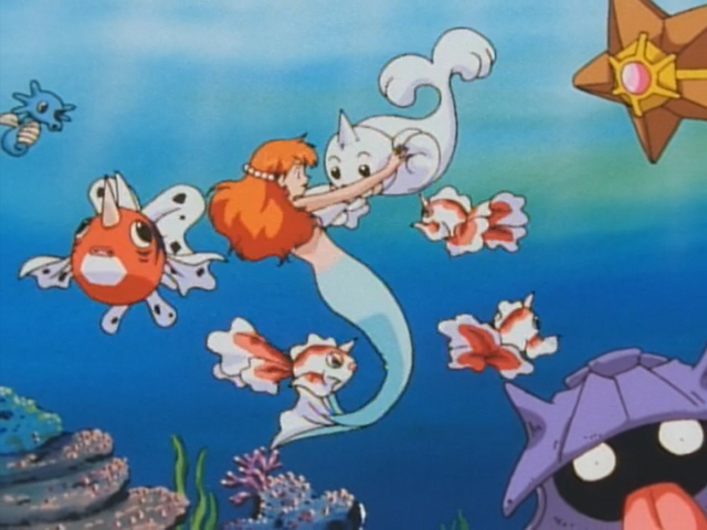 LuapXDD's tweet photo. #pokeOTD 25 years ago (JP), Misty returns to the Cerulean City Gym and helps put on a show. This would be the last time that we see Misty's Starmie all the way until Pokemon Journeys. And the last for Horsea. This was a really fun OS episode! Thoughts on it? #anipoke #pokemon https://t.co/RuGQeRRWEY