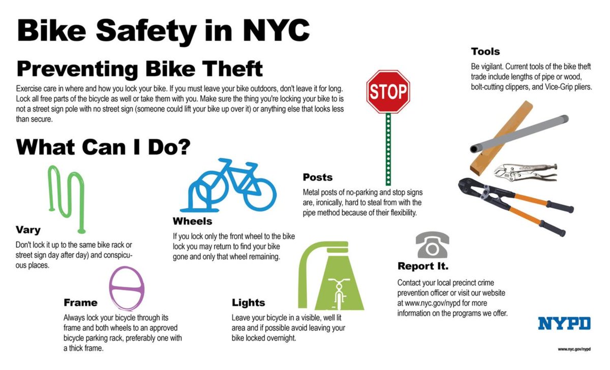 NYPD 72nd Precinct on Twitter "🚲Preventing Bike Theft 🔒Lock your