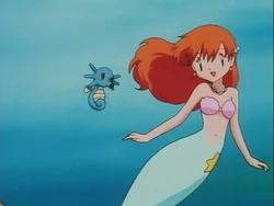 LuapXDD's tweet photo. #pokeOTD 25 years ago (JP), Misty returns to the Cerulean City Gym and helps put on a show. This would be the last time that we see Misty's Starmie all the way until Pokemon Journeys. And the last for Horsea. This was a really fun OS episode! Thoughts on it? #anipoke #pokemon https://t.co/RuGQeRRWEY
