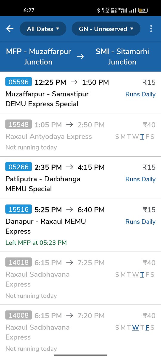amitrajmth's tweet image. As Sitamarhi is birth Place of Lord Sita a important tourist place in Bihar.
First train from Muzaffarpur to Sitamarhi is at 12:25 PM.
Last train from Sitamarhi to Muzaffarpur is at 2:10 PM
Plz provide 1 train in Morning from Muzaffarpur and Returned from Sitamarhi in Evening.