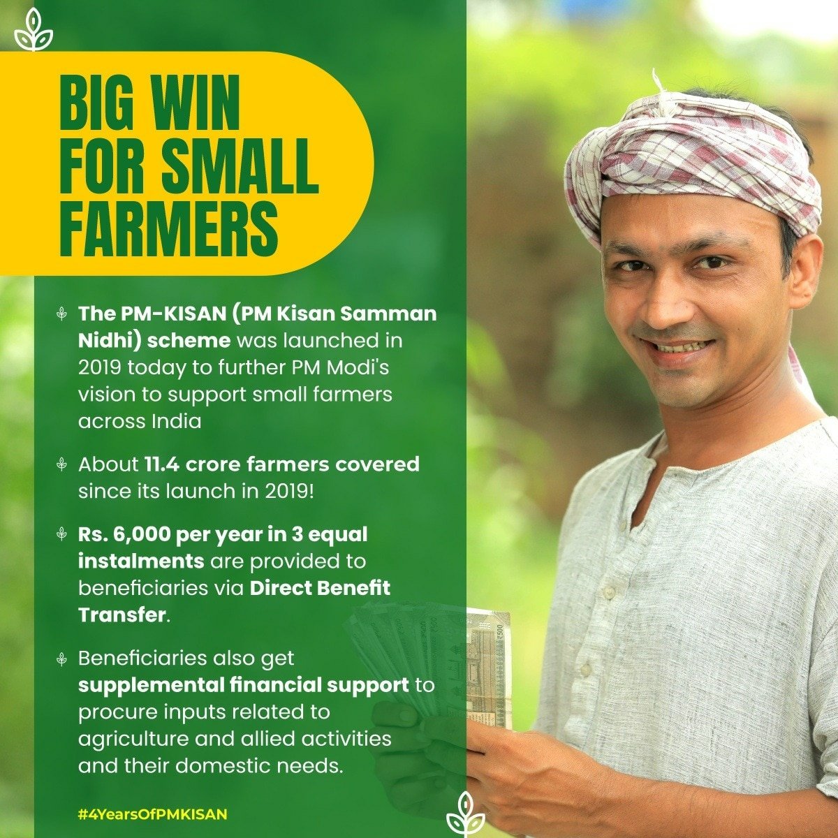 NagarRodmal's tweet photo. #4YearsofPMKisan
Big win for small farmers https://t.co/IjoYNGVYNd