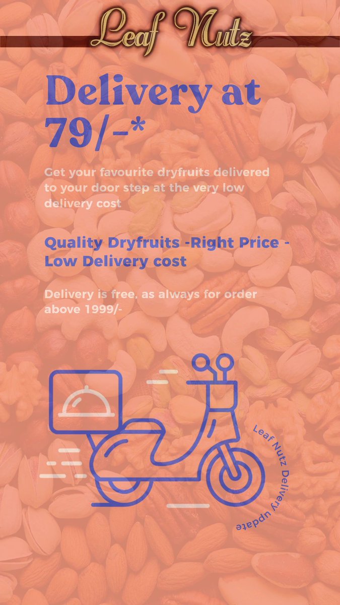 LeafNutz's tweet photo. Get your favorite dry fruits delivered to your doorstep at a very low delivery cost

Order now
https://t.co/ly0xytHbAr https://t.co/B35tYUpN0F