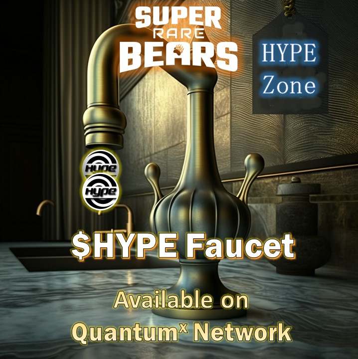 SuperRare_Bears's tweet photo. 🐻 SuperRareBears &amp; #MultiversX community. The thirst for $HYPE is growing.

So it's time to turn on the Faucet! 🚰

500 $HYPE a day per wallet 

All operations have a 0.5 $RARE  ⛽ fee which is 🔥

Found in the HYPEZONE!

https://t.co/Fp6wK9WVRI

Always Bullish!

$EGLD #NFT https://t.co/Genu42S8pc