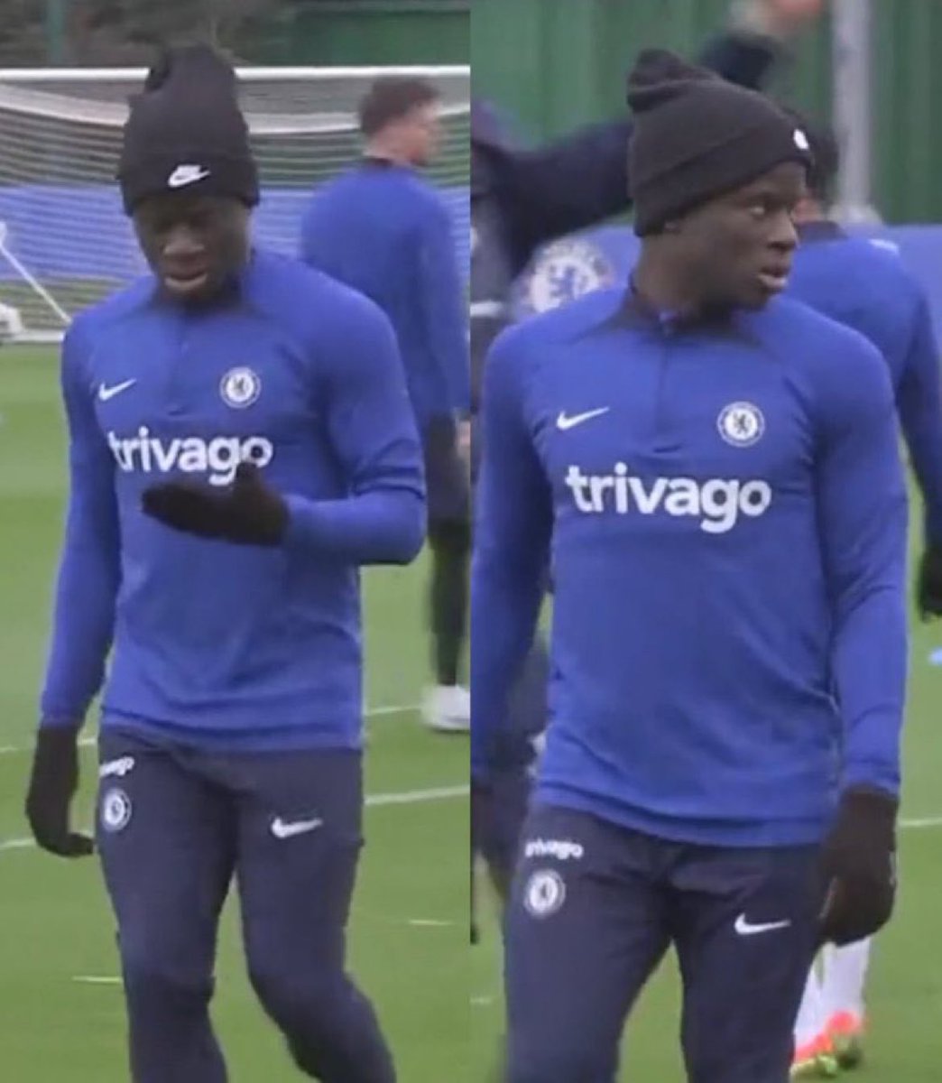FootyHumour's tweet photo. Kante during his first training after returning from injury:

“Who are these guys? Where is Tuchel?” https://t.co/75o7WOFGYh