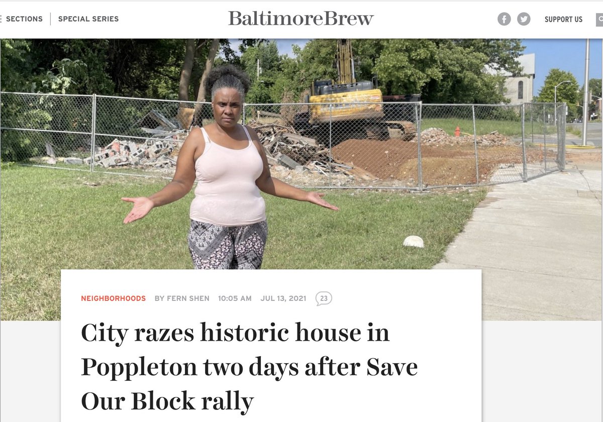 organizepopple1's tweet photo. In July 2021 the City demolished the historic Boss Kelly row of homes even though 1106 Saratoga was listed in the LDDA to be preserved, rehabilitated, and offered for homeownership. NO MORE BROKEN PROMISES in #PoppletonNow https://t.co/UIcpJQVcM8 https://t.co/GveQsK3b4i
