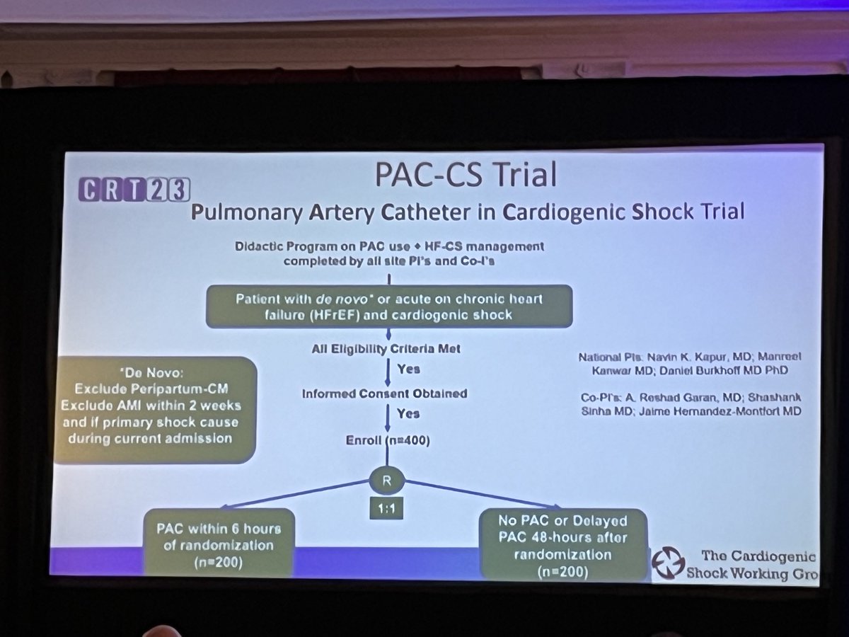 2B or not 2B? 🤔 Should we use a PA Catheter in #CardiogenicShock? ⁦@MohitpahujaMD⁩ reviews data #PACCS RCT enrolling #CSWG ⁦@NavinKapur4⁩ ⁦@BurkhoffMd⁩ ⁦@manreetkanwar⁩ ⁦@JHMontfort10⁩ ⁦@ReshadGaranMD⁩ ⁦@rachkataria⁩ @vbluml⁩ #CRT2023