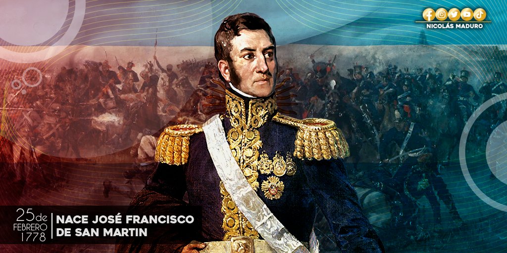 NicolasMaduro's tweet photo. José de San Martín fue un gran líder y uno de los protagonistas de la gesta anticolonialista por la liberación de nuestro continente, su pensamiento acompaña la lucha de los Pueblos que hoy resisten y combaten para defender su soberanía, de los nuevos imperios. https://t.co/bdMXHXRIKc