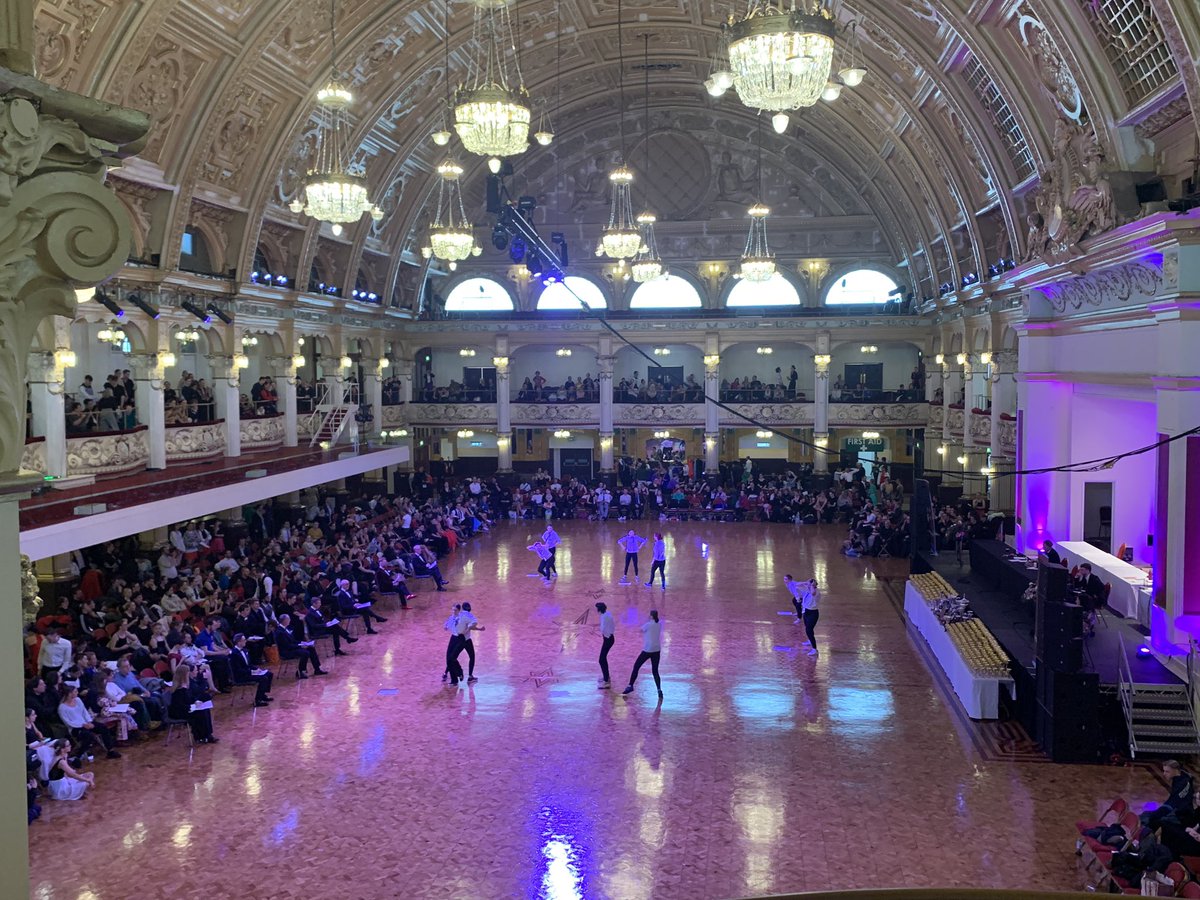 profmattleach's tweet photo. @UniOfSurrey Watching the University of Surrey Ballroom and Latin Dance Club @SurreyBLDC perform their Offbeat at #ivdc in Blackpool’s fabulous Winter Gardens ballroom. https://t.co/1UPgWg1Kq7