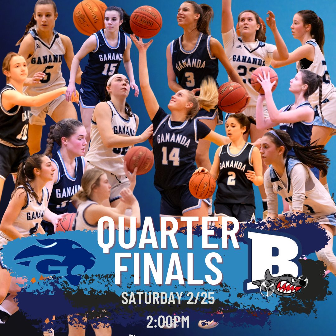 GAME DAY! #3 Gananda takes on #6 Bloomfield today 2/25, @ Gananda. Tip off is 2pm. $6 admission. Come Cheer these girls on!