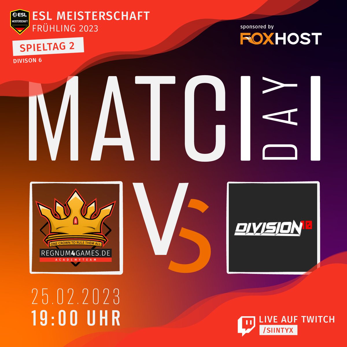 regnum4games's tweet photo. Heute Abend steht der zweite Spieltag unseres #Academyteams in der #ESLMeisterschaft der @ESLGermany an und um 19:00 Uhr treffen sie auf das Team #Division10 in der Division 6! Live und in Farbe gibt es das Ganze beim wundervollen @Siintyx! Schaut rein: https://t.co/Hdi1jwPOqI! https://t.co/JMyaF78Sdu