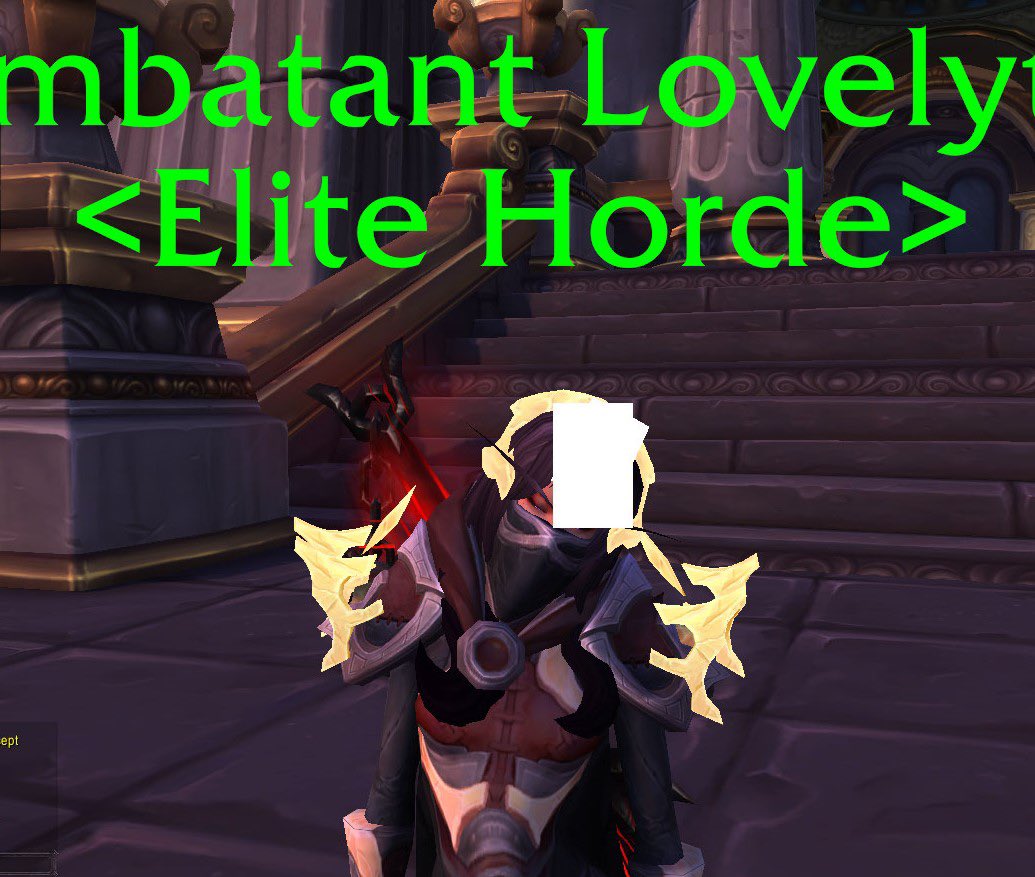 BreeBreeBew's tweet photo. Good job @Blizzard_Ent and @Warcraft, I didn’t want to use this xmog… (yeah I know you all are jelly of my combatant title) #worldofwarcraft https://t.co/WzyxbmBlNq