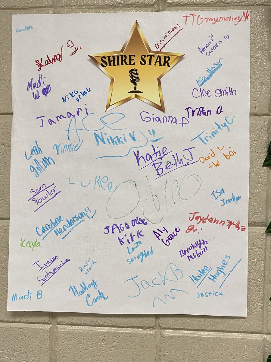 As a part of our last unit, students wrote their own songs with a clear theme. They could earn the Shire Star badge worth 50XP if they sang or rapped their song live. Almost every kid did it and felt so proud autographing their name on the poster! #gamemyclass #gamification