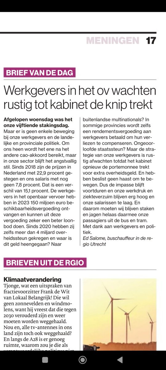 Werkgevers in het OV wachten rustig af tot kabinet de knip trekt. Voortschrijdend inzicht van buschauffeur Ed Salome regio Utrecht .<a href="/FNV/">FNV</a> .@VWOV @VWMO .<a href="/MinIenW/">Ministerie van Infrastructuur en Waterstaat</a>