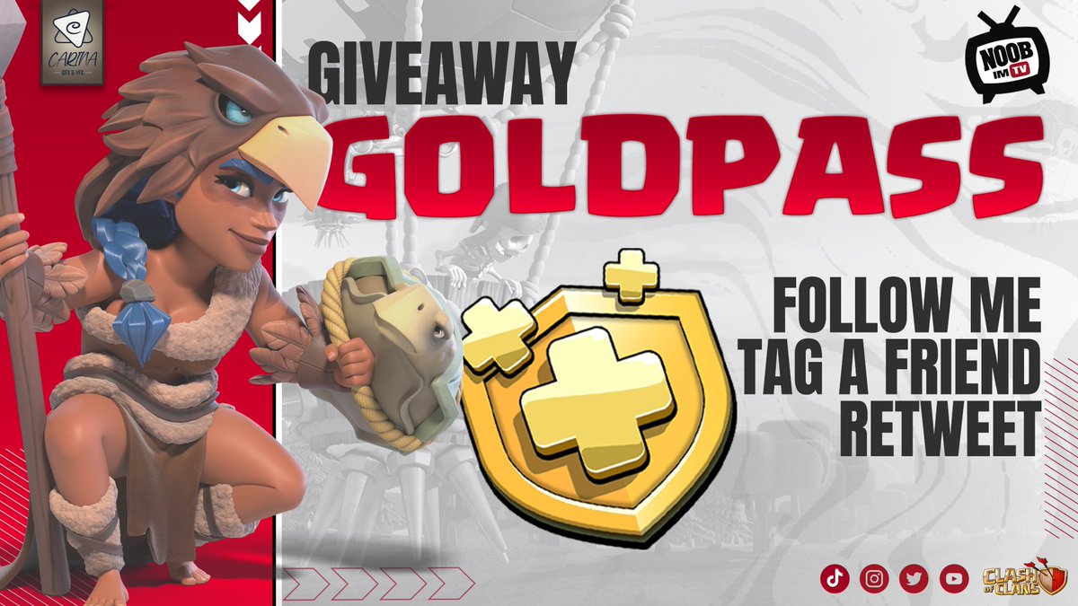 🔥New Season comming SOON 🔥

❌⭕Time for a Giveaway 🤑⭕❌

You can win 1 Goldpass via Paypal 

1️⃣ Follow me
2️⃣ Tag a Friend 
3️⃣ Retweet 

and dont forget Code Noobs to support me 🤝

#coc #clashofclans #giveaway #gewinnspiel