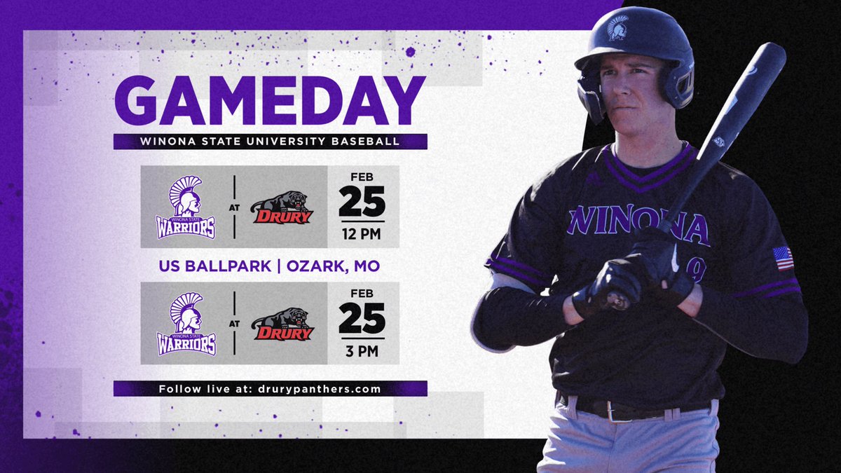 Let’s play✌🏼!

⏰ 12PM and 3 PM
📺 drurypanthers.com/sports/basebal…