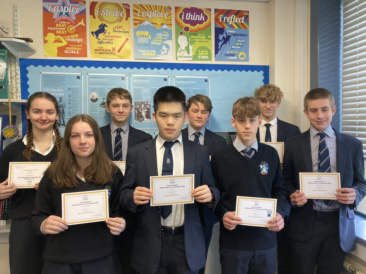 Some of our gold certificate winners from the UKMT Intermediate Maths Challenge. Well done, to all those who got a certificate.