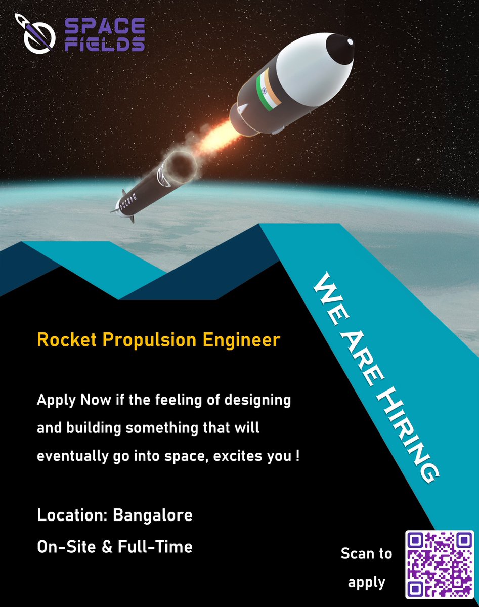 Space_Fields's tweet image. We&apos;re #hiring for Rocket propulsion engineers and space aficionados for full-time positions at SpaceFields Bangalore.

This role is for you if you can get your hands dirty toiling on purposeful &amp;amp; profoundly fulfilling deep-tech work.

 #spacefields #bangalore #rocketscience