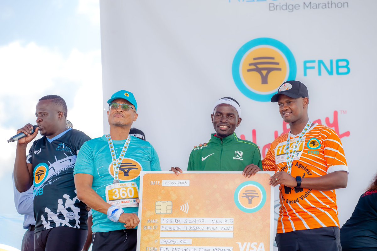 FNB_Botswana's tweet photo. Great job to all the participants of the FNB Kazungula Bridge Marathon!
We want to extend our heartfelt thanks to each and every one of you for joining us in this incredible event.
#RunWithChange
#RunWithFNB
#FNBKBM2023
#LoveFNB https://t.co/Y8rQe2rACS