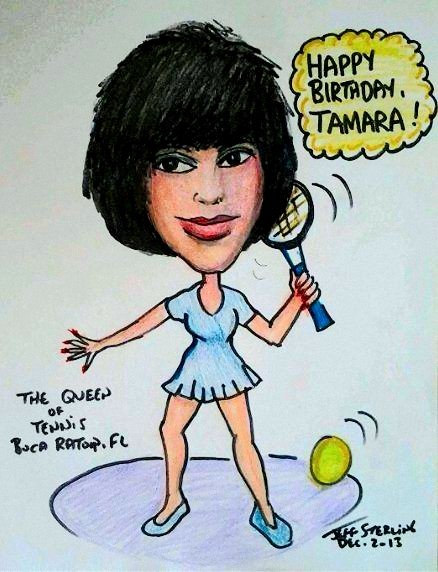 FloridaPartyArt.Com 954-305-1725 #TennisTournament #BirthdayParty #Fiesta in #BocaRatonFlorida #EventPlanners booked #Caricature Entertainment featuring #TennisCaricatures by professional #CaricatureArtist Jeff Sterling.