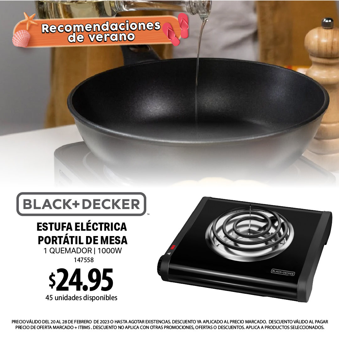 Panafoto on X: Todo el sabor de una cocción tradicional! 🤗 Descubre la  maravillosa estufa eléctrica portátil Black and Decker, ideal para resaltar  los sabores de tus recetas favoritas. ⚫147558 P.R: $24.95