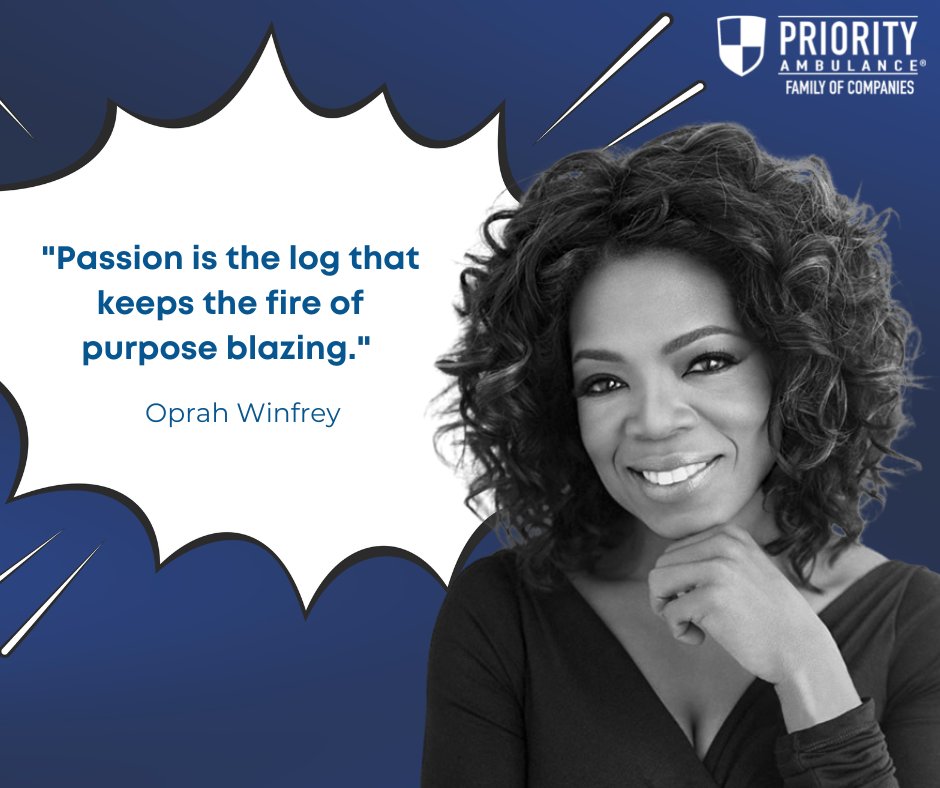 PriorityAmb's tweet image. “Passion is the log that keeps the fire of purpose blazing.” - Oprah Winfrey

In honor of Black History Month, we will be highlighting inspiring quotes from powerful black leaders past and present.

May these words of wisdom continue to encourage, impower and challenge you.