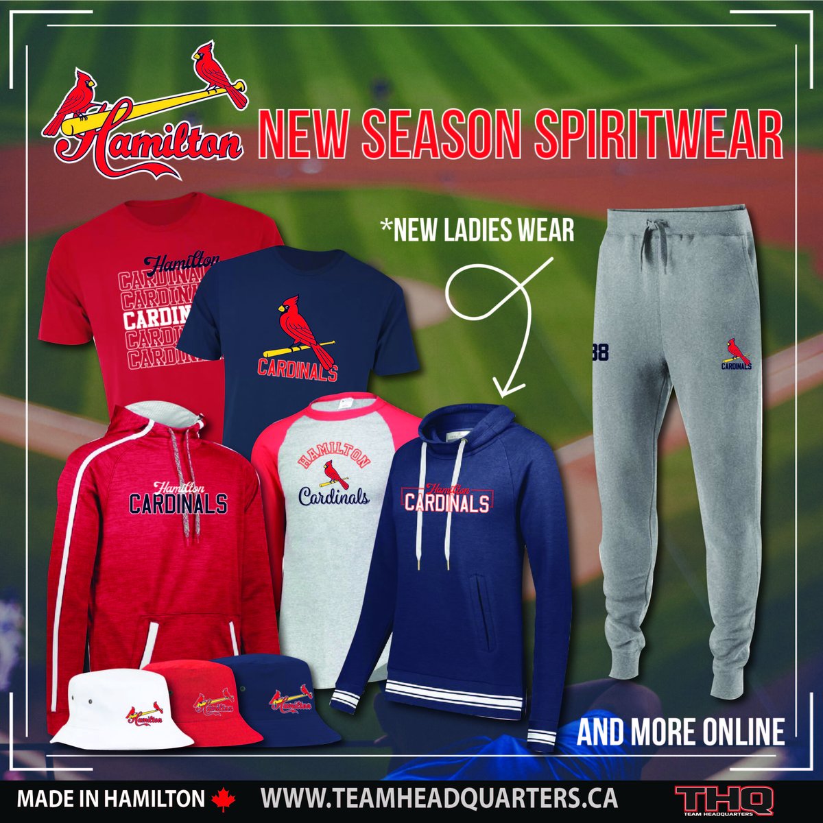New season, new swag! The Hamilton Cardinals spirit wear is available for order now on teamheadquarters.ca <a href="/Ham_Cardinals/">Hamilton Cardinals</a>    #MadeInHamilton #HamOnt #MadeInCanada #CustomMade #LocallyMade #CustomApparel #TeamApparel #Team #Sports #Hamilton #ShopLocal #THQ #NikoApparel