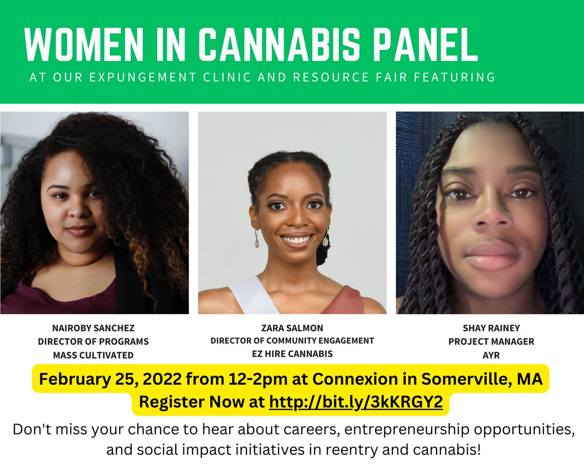 Today’s expungement event will also feature a Women in Cannabis panel! Please feel free to join the conversation!