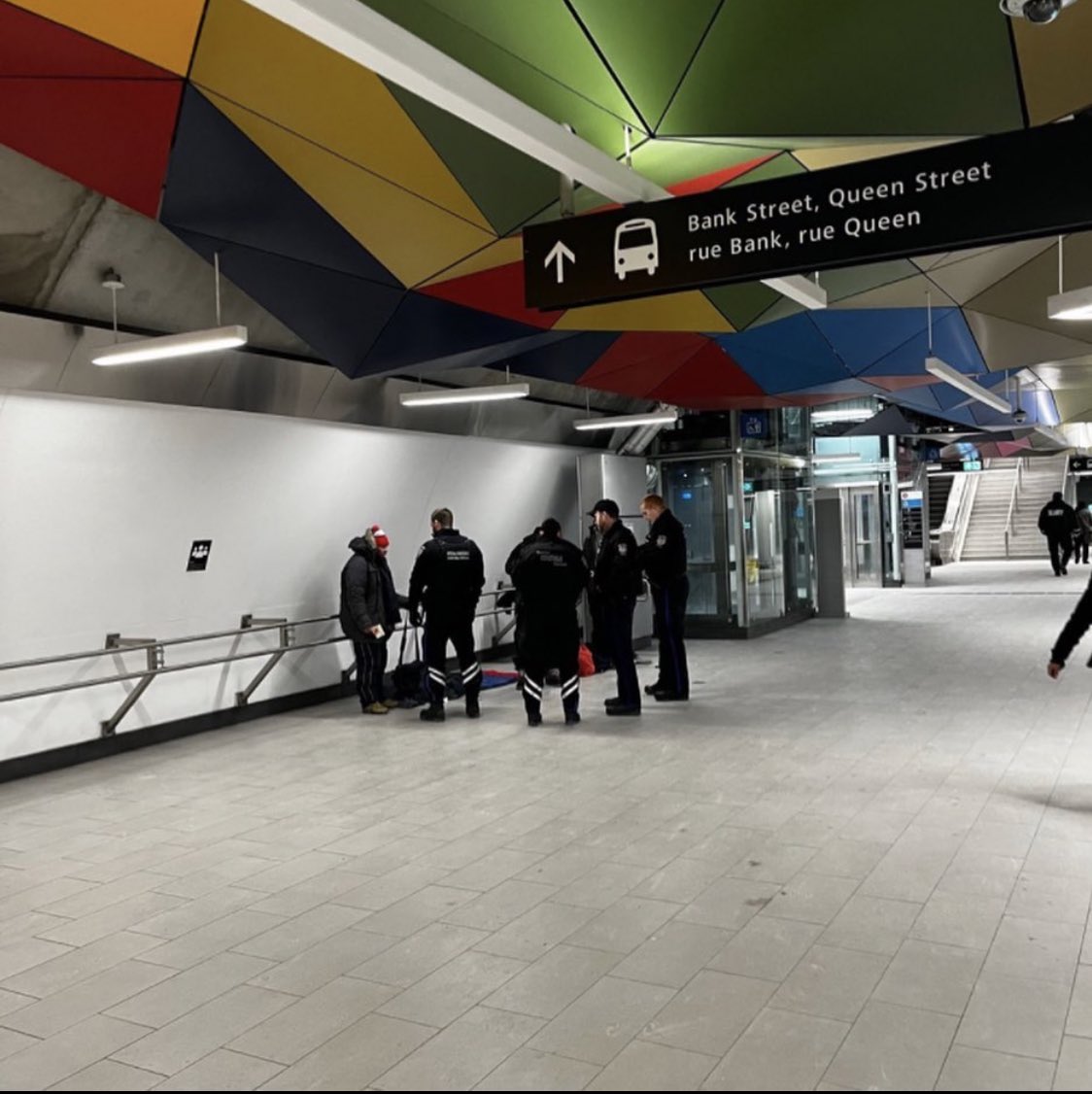 EmergencyAgent's tweet photo. 'Person seeking shelter inside Parliament station was harassed by 6 Ottawa Police officers and then thrown out into the street while its -24 outside with the windchill.'
#OPSB #Homelessness #OttawaPolice #Level0 #FrostbiteWarning
#Ottawa #Ottcity #CriticalLevels
#ZeroShelter https://t.co/A8ajcrK4pn