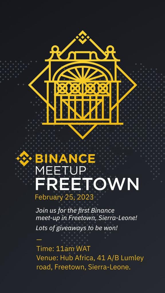 Currently <a href="/BinanceAfrica/">Binance Africa</a> Meetup Freetown Sierra Leone 🇸🇱

✅ Signup &amp; Verify on Binance with link:  bit.ly/3XI9aTa . Get 20% discount on trading Fees.

 Sierra Leoneans #sierraleone #Cryptocurency #binancemeetupfreetown

LK &amp; RT 🚀