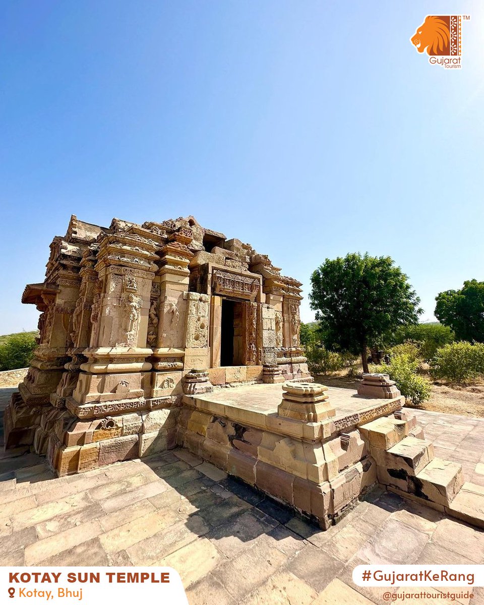 Kotay Sun Temple, dedicated to Lord Surya, is known for its unique #architecture and intricate carvings. 

📍 Kotay Sun Temple, Kotay, #Bhuj   

Thank you for participating in the #GujaratKeRang Photography Contest.
    

PC: gujarattouristguide (IG Handle)
   

#gujarattourism