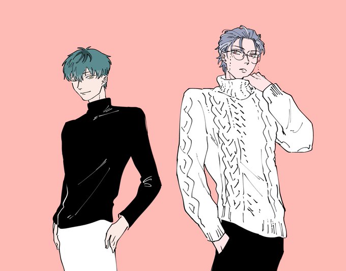 「cable knit turtleneck sweater」 illustration images(Latest)