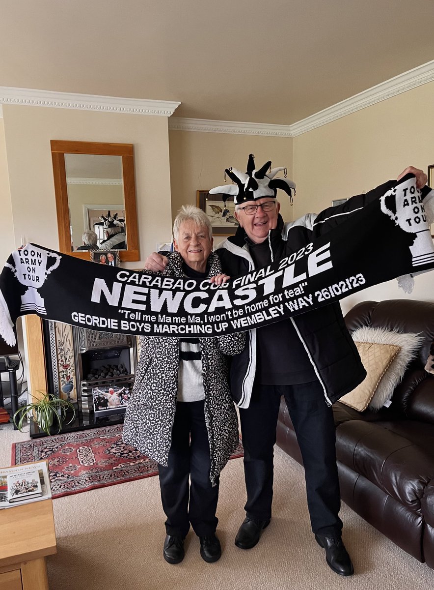 Grandparents are Wembley bound 🖤🤍 #NUFC