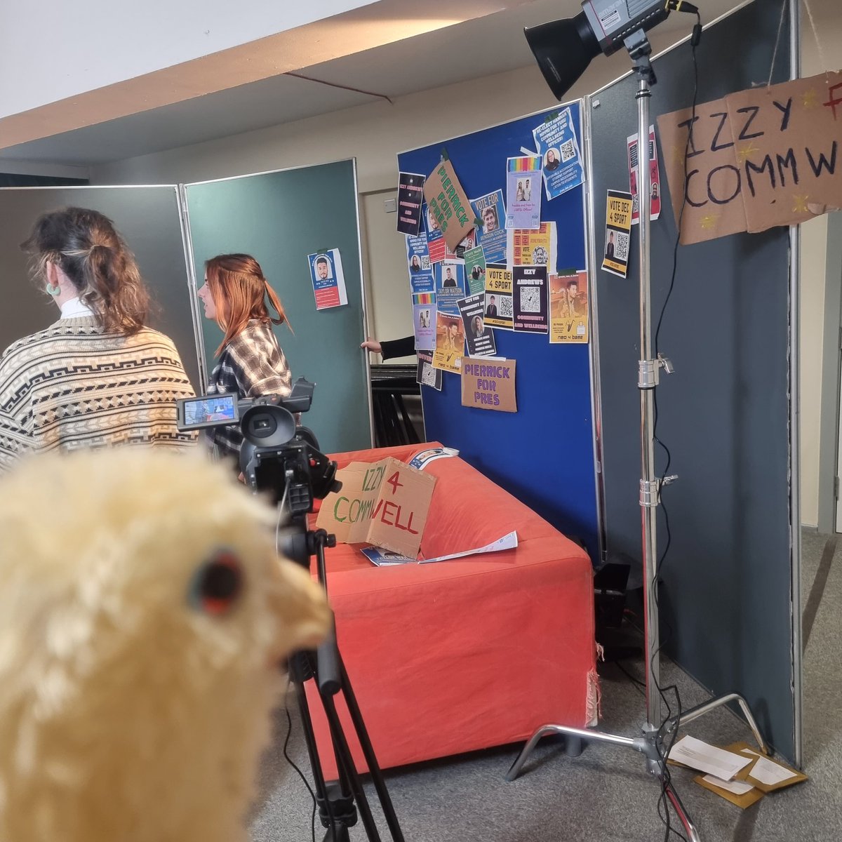 ystv's tweet photo. Watching everyone set up a studio. I will be sitting here very soon discussing my win. #ERN #YUSU #YSTV #SOONISHALLRULEALL https://t.co/4ZfRp6ka1K