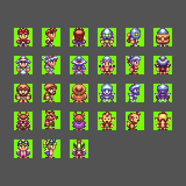 #screenshotsaturday time! Take a look at this cute tiny character sprites for the world map!!!

#gamedev #indiegame #sega #rpg #pixelart
