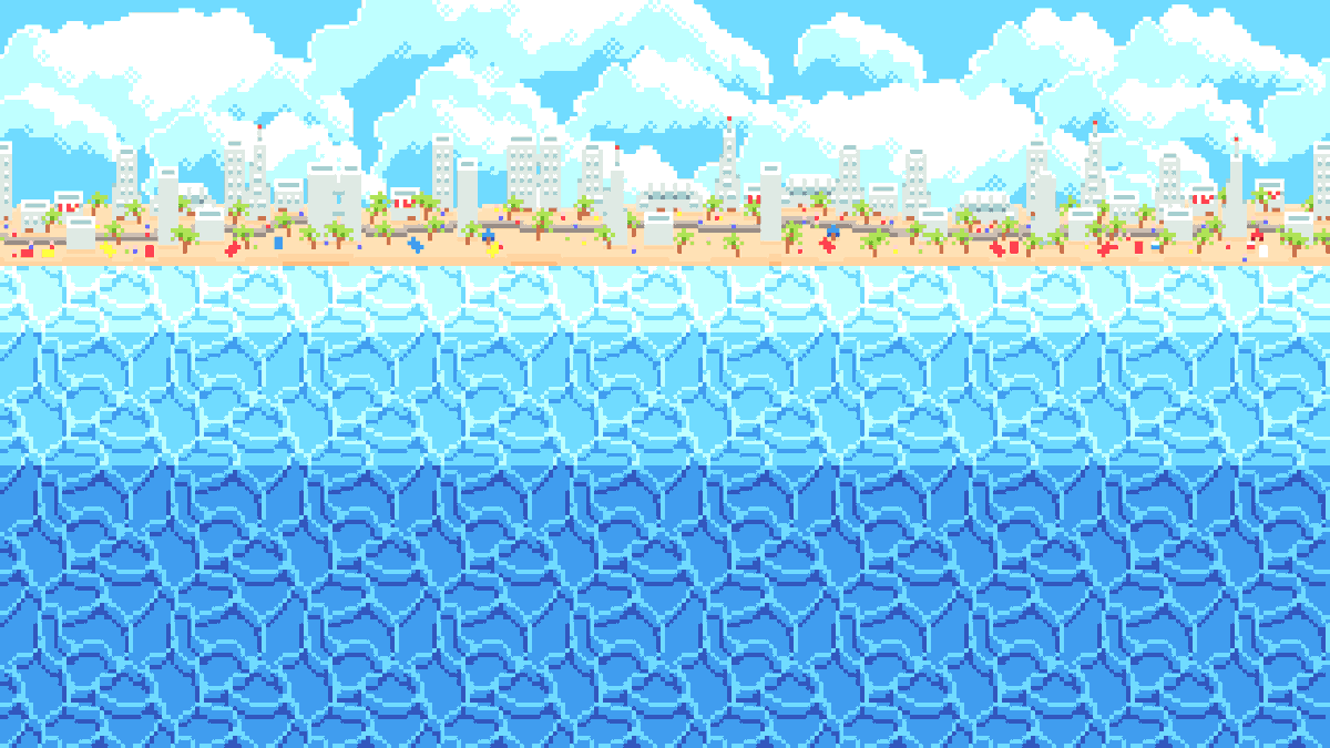 homehearthgames's tweet photo. I'm in Winnipeg, Manitoba this weekend for #pegjam 2023! Here's a sneak peak at a background in our Wave Racer / Streets of Rage mash-up!
#indiedev #gamedev #pixelart https://t.co/pgy7cbqArQ