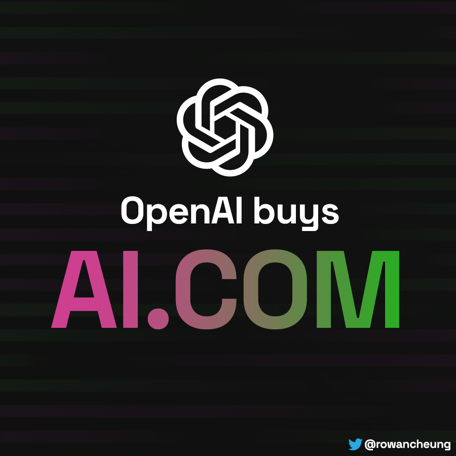 Interesting...

AI.com now takes you straight to ChatGPT.

What does <a href="/OpenAI/">OpenAI</a> has planned👀