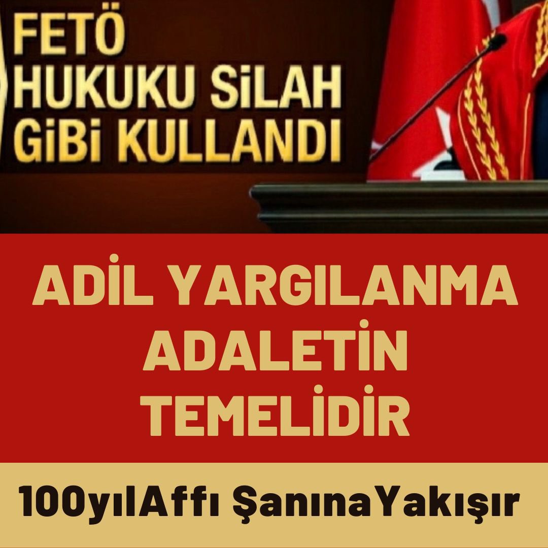 GenelAf SebepleriVar
#GenelAf Fetö yargılamaları halen.,geçerli onların kararlarıyla her maddeden insan haksızca cezaevinde, fetö yargılamalarına geçerlidir adil yargılamıştır diyebilir miyiz? <a href="/RTErdogan/">Recep Tayyip Erdoğan</a>