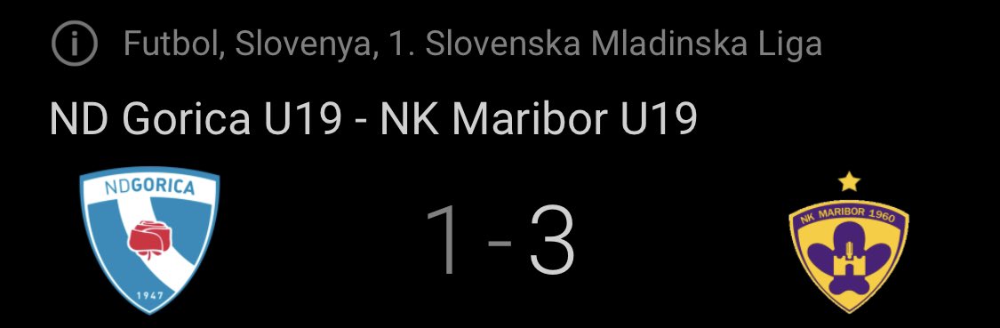 U19 Takımımız Deplasmanda “ND Gorica”yı 3-1 Yeniyor!Aferin Çocuklar🔥