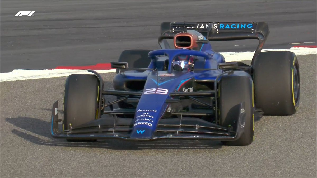 F1's tweet photo. Laps, laps and more laps! ✨

Perez and Albon have both clocked over 100 laps for today 💯👊

#F1 #F1Testing https://t.co/pSq5sTaoZS