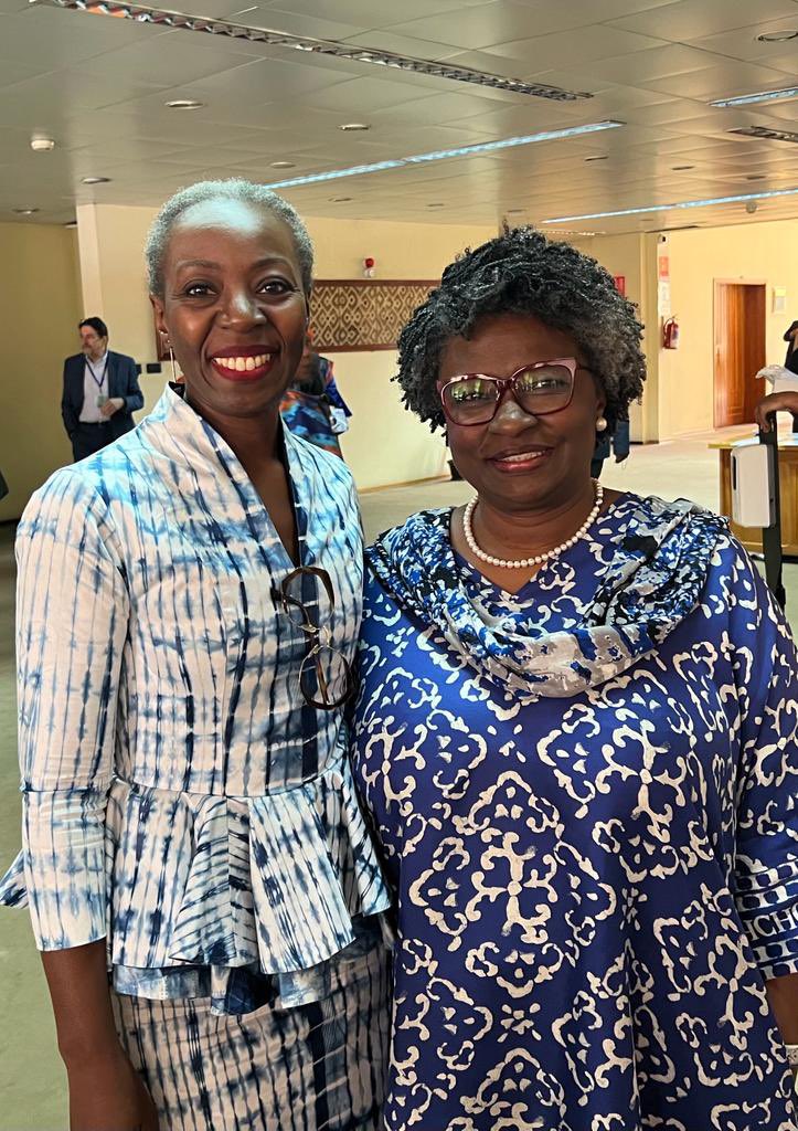 MagdaNRobalo's tweet photo. I was pleased to meet @malado_kaba, Director, Gender, Women & Civil Society at @AfDB_Group on the margins of #AUSummit2023 #AfricanFirstLadies. We both aim high for the future of women on the continent. I look forward to forge a great partnership #genderequity https://t.co/dLHsN28VI1