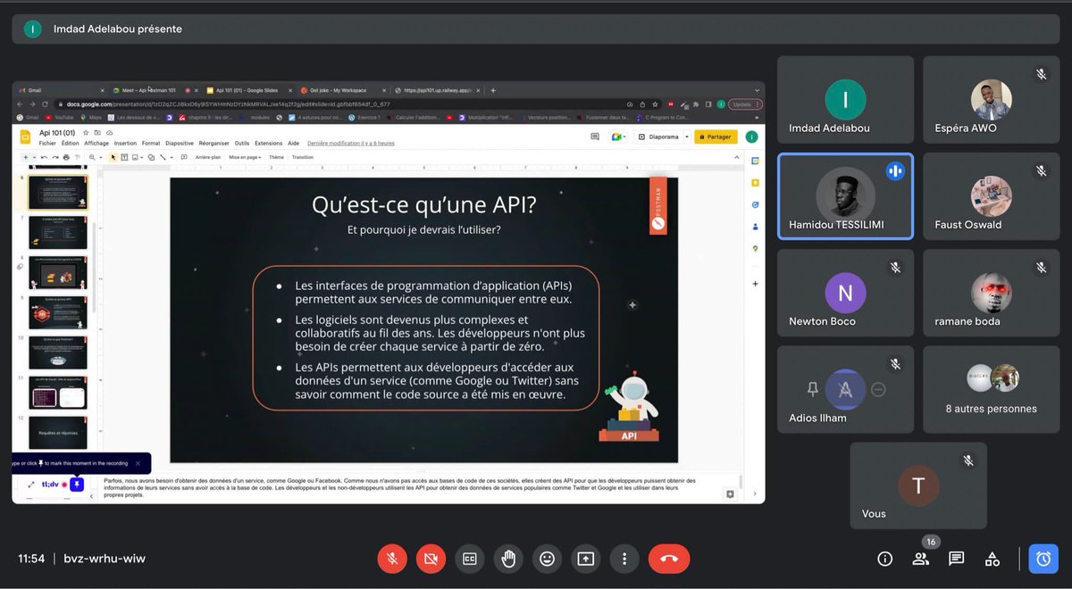 gdscepitechbj's tweet photo. Ohayo Mina 👋🏾👋🏾👋🏾
En forme ?

Nous tenons à vous remercier de votre présence au meet sur les APIs 101 avec Postman qui s'est tenue ce matin à 11h.
Nous aimerions avoir  vos feedbacks à travers le formulaire ci-joint :
https://t.co/byXZsawpVJ

Passez tous un agréable weekend 🤓✨ https://t.co/004xioK1zy