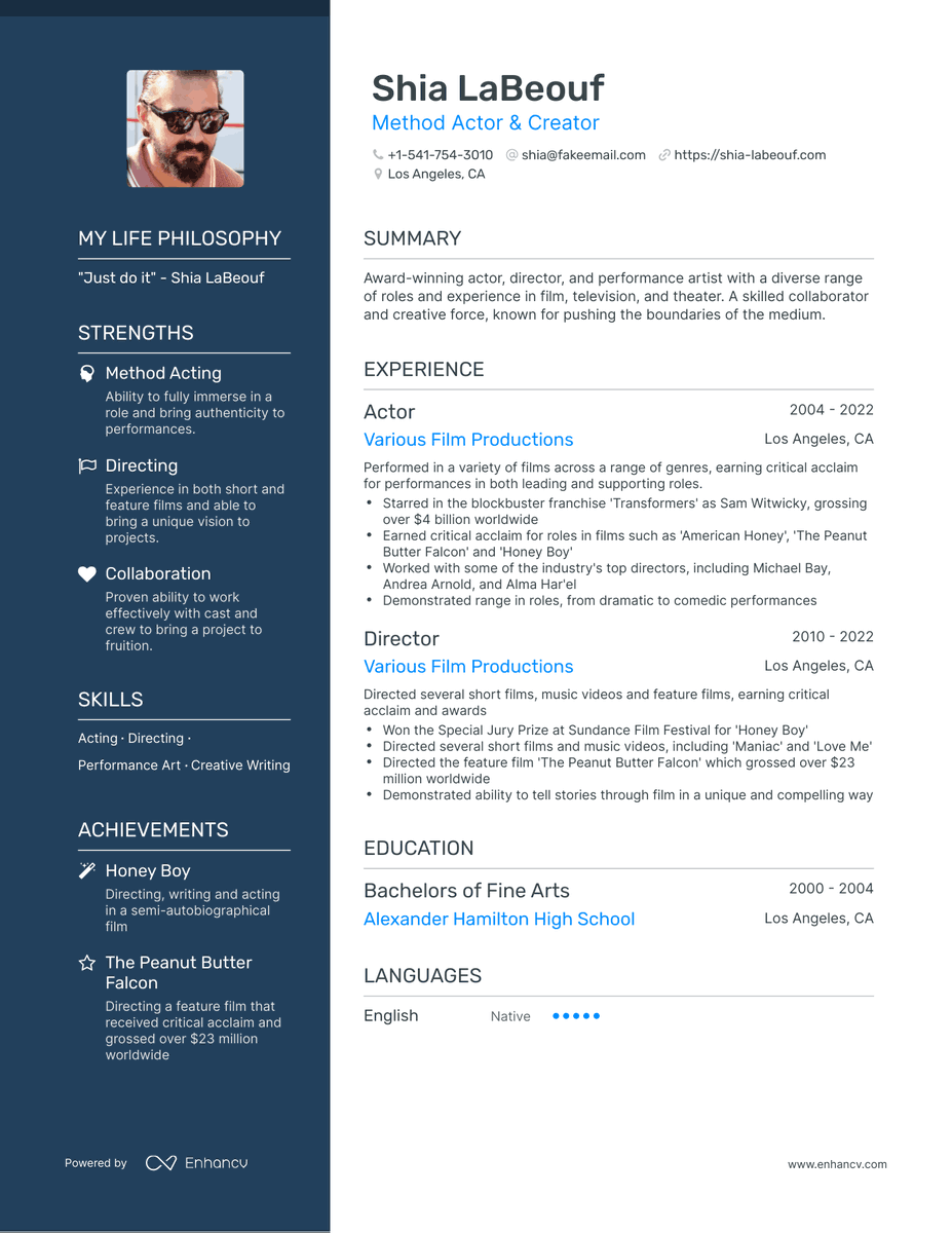 The resume of #ShiaLaBeouf, thecampaignbook, made with ChatGPT is simply mind-blowing! You have to see it for yourself. Click on the link to check it out: https://t.co/5Zm72tDGzt. #ChatGPT #ai #artificialintelligence #OpenAI #resume #CV #madewithA https://t.co/GtjNr0KiLU