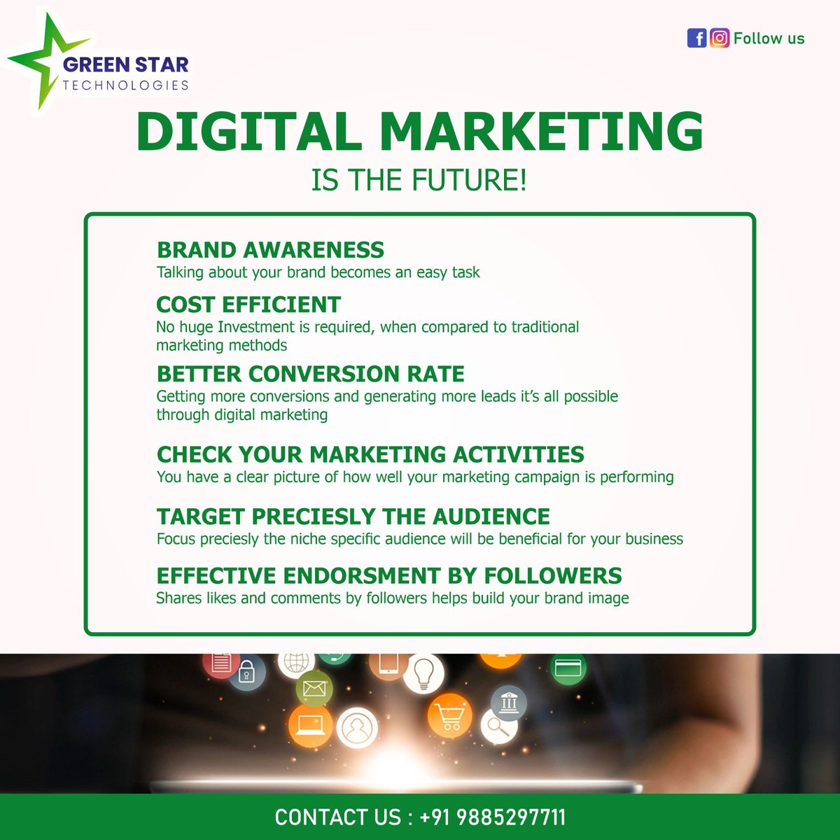 Stuck your business growth, then grow your business with Green Star Technologies.

#digitalmarketingexpert #bestdigitalmarketingcompany #digitalmarketingcompanynearme #digitalmarketingcompaniesinhyderabad #digitalmarketingconsultancy #Contentmarketing #Affilatemarketing #seo