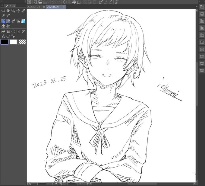 クロッキーやってるせいかお陰か、気を抜くと首を太く描いてしまう 