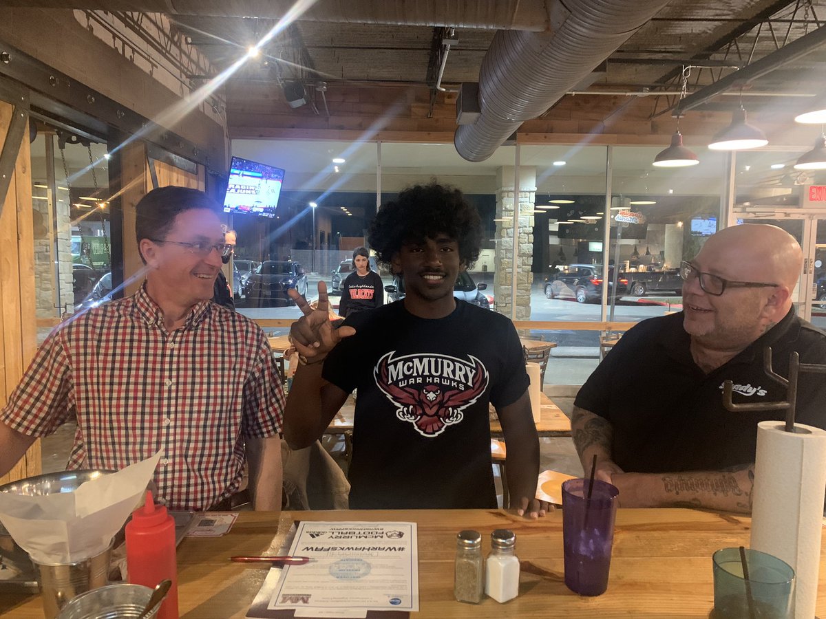 I am grateful to take the next step in my academic and athletic career at McMurry University!  Thank you <a href="/CoachDockeryMCM/">Larry Dockery</a>, @mark_rau9, and <a href="/CoachNealMCM/">JORDAN NEAL</a> for the opportunity to compete as a War Hawk!! I would like to thank all the Coaches that have helped me along the way.