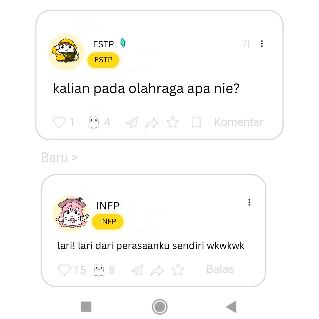 Boo_Indonesia's tweet photo. Cukup tahu lah ya

#ESTP #INFP #ESTPmemes #INFPmemes #16personalities https://t.co/5BvSRAEVKb