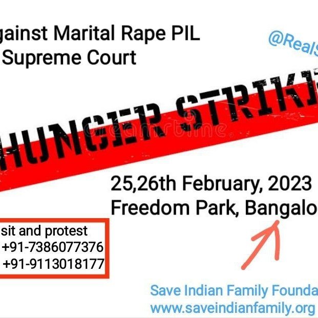 Devilish forces want to destroy family & civilization by introducing draconian biased laws without any safeguards for citizens. 
#BengaluruHungerStrike #MaritalRape #MaritalRapeLaw #MarriageStrike #498A #CrPC125