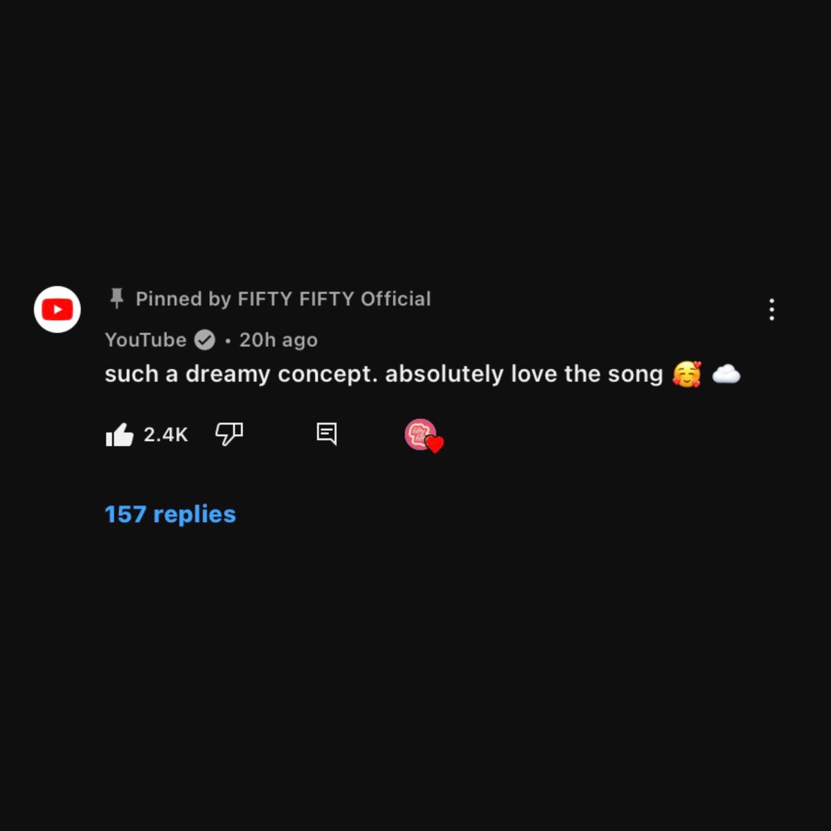 nugupromoter's tweet photo. Fans are surprised that the official YouTube account commented on FIFTY FIFTY’s ‘Cupid’ MV https://t.co/OK9jHkJvg2